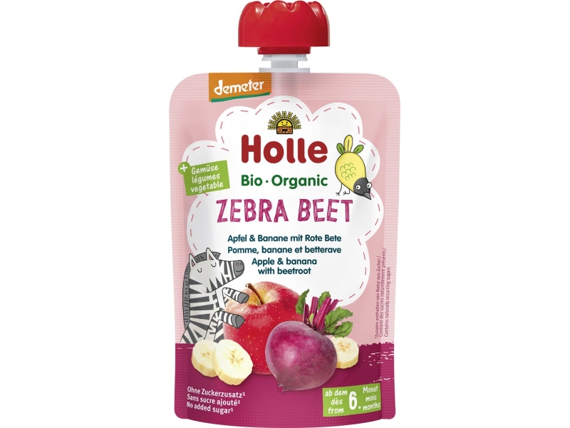 HOLLE Zebra Beet Pouchy Apfel Bana ro Beete 100 g