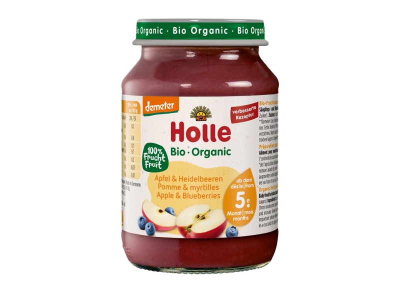 HOLLE pomme et myrtilles bio 190 g