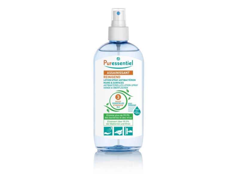 PURESSENTIEL Lotion spray antibactérien mains et surfaces aux 3 huiles essentielles 250 ml