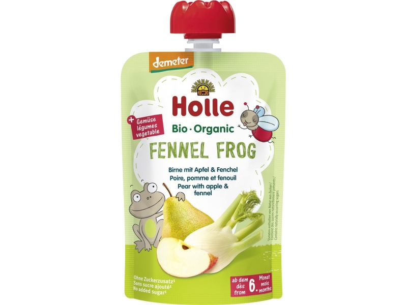 HOLLE Fennel Frog Pouchy Poire, pomme et fenouil bio 100 g
