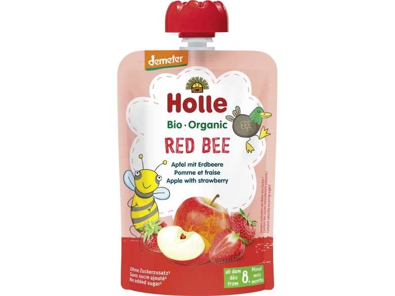 HOLLE Red Bee Pouchy Pomme et fraise bio 100 g