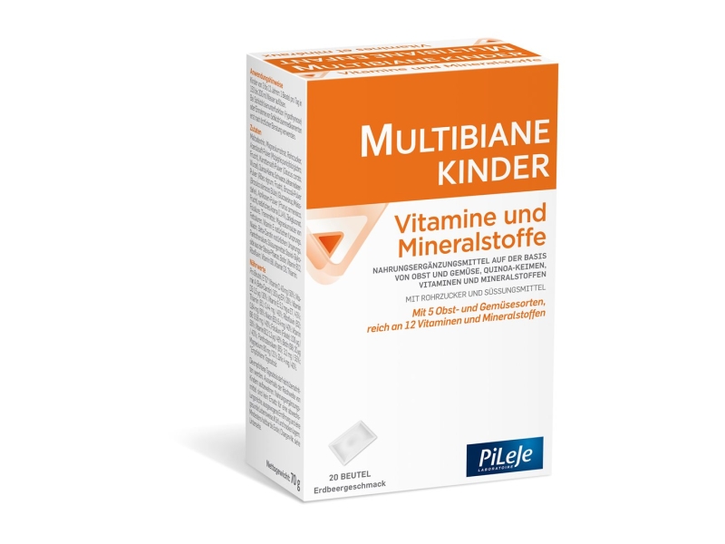 MULTIBIANE Enfant vitamines et minéraux poudre 20 pièces