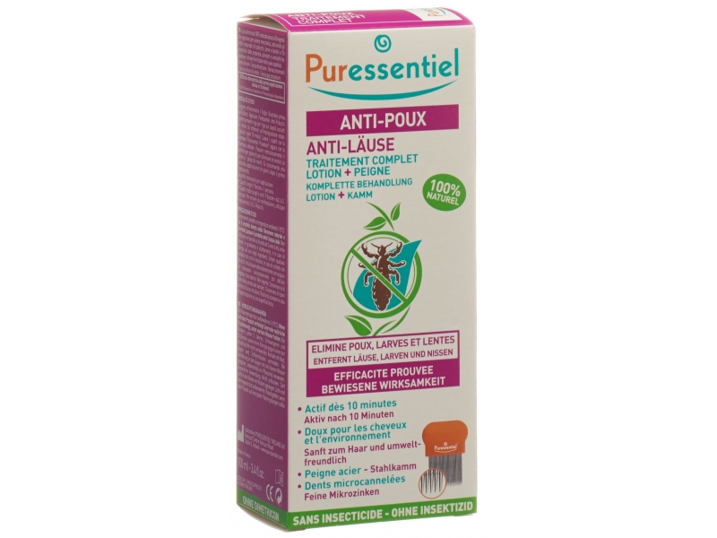 PURESSENTIEL lotion anti-poux avec peigne 100 ml